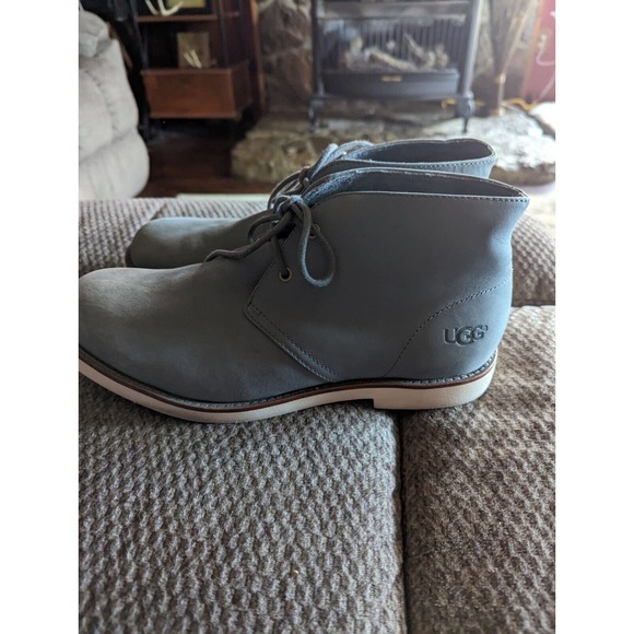 UGG MEN’S Gray Leather Suede Ankle Boots Size 9 S/N 1002389 - Picture 5 of 6